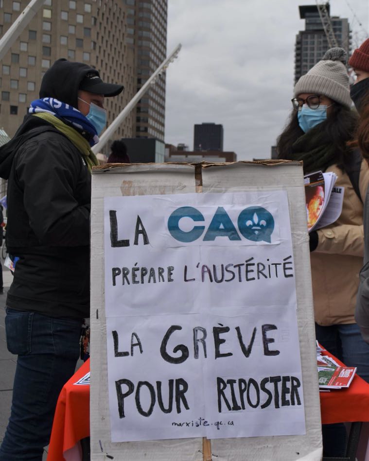 CAQ austérité grève riposte